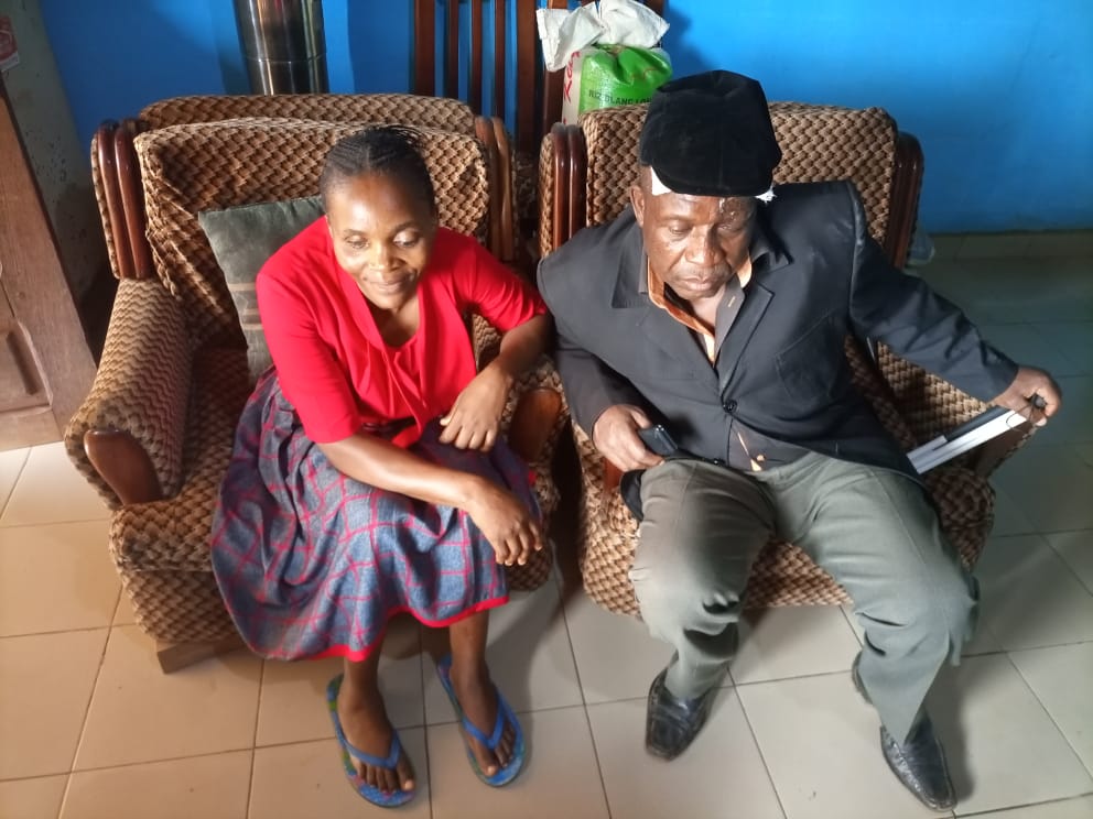 Valentine Djomo and visually impaired wife.